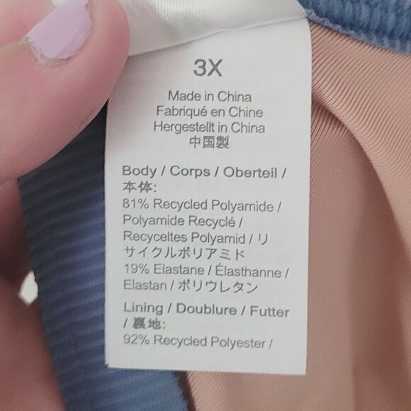 New J.Crew Ribbed Triangle Bikini Top in Blue Size 3X NWT - Picture 7 of 12